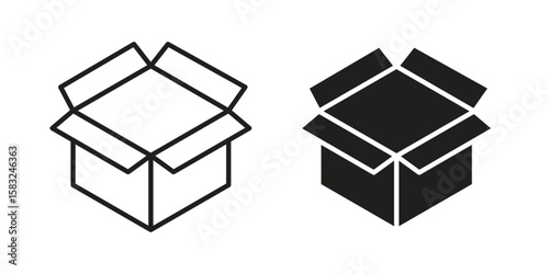 Open box icon in flat and liner trendy style for app ui designs