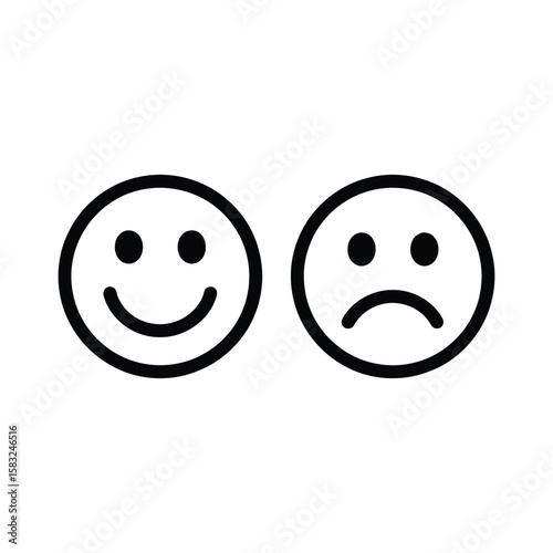 Emoticons set. Emoji faces collection. Emojis flat style. 
