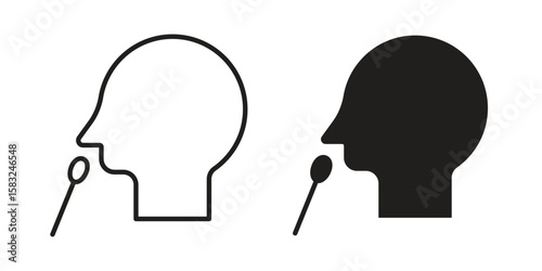 Nasal swab icon in flat and liner trendy style for app ui designs