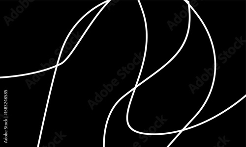 Abstract background featuring white lines on a black backdrop. These lines are curved and intersecting, creating a modern, minimalist design.