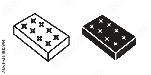 Mattress icon in flat and liner trendy style for app ui designs