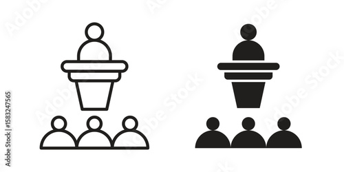 Lecture icon in flat and liner trendy style for app ui designs