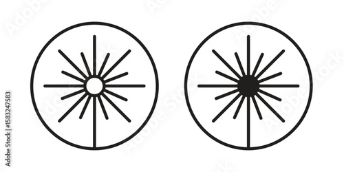 Laser beam icon in flat and liner trendy style for app ui designs