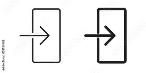 Inside icon in flat and liner trendy style for app ui designs