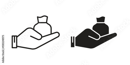 Inheritance law icon in flat and liner trendy style for app ui designs