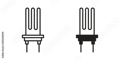 Heating element icon in flat and liner trendy style for app ui designs