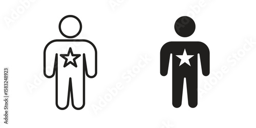 Good human icon in flat and liner trendy style for app ui designs