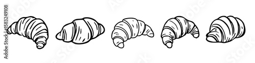 croissant icon. croissants illustration set