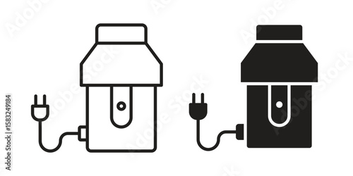 Garbage disposal icon in flat and liner trendy style for app ui designs