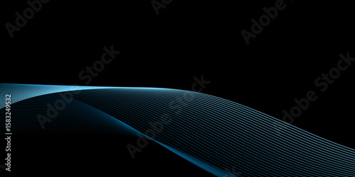Futuristic geometric shapes of blend  blue gradient wave lines in abstract composition. Vector illustration. Modern design for digital art, web banners, covers.