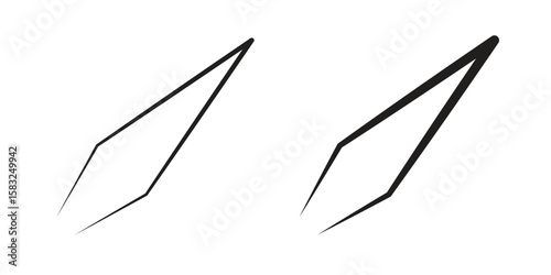 Eyebrow tweezers icon in flat and liner trendy style for app ui designs