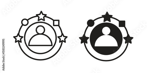 Experience icon in flat and liner trendy style for app ui designs