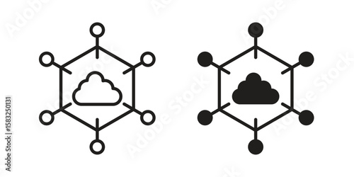edge computing icon in flat and liner trendy style for app ui designs