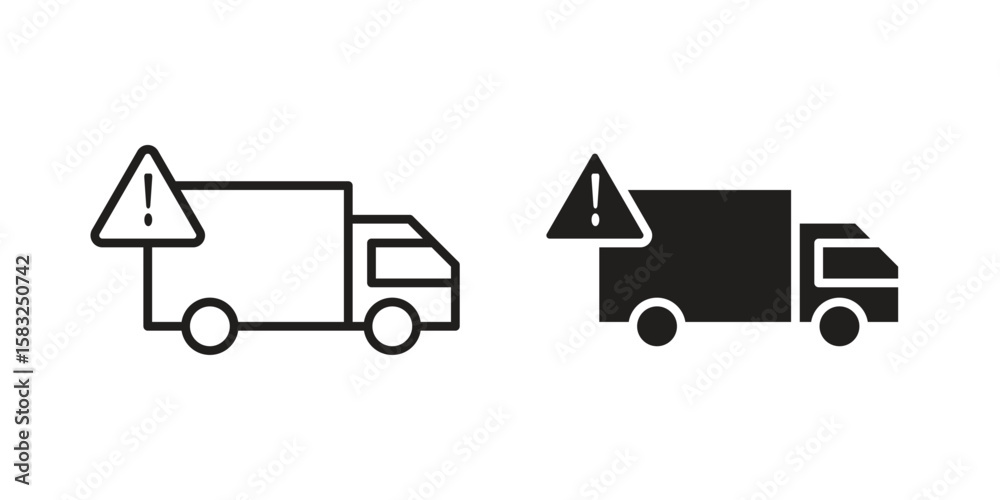 Naklejka premium Delivery delay icon in flat and liner trendy style for app ui designs