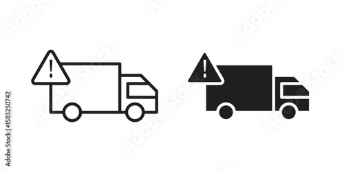 Delivery delay icon in flat and liner trendy style for app ui designs
