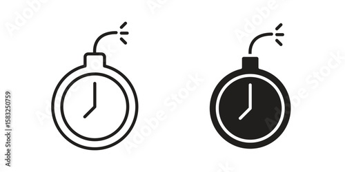 Deadline icon in flat and liner trendy style for app ui designs