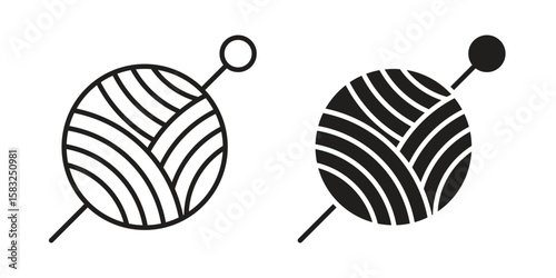 Crochet icon in flat and liner trendy style for app ui designs