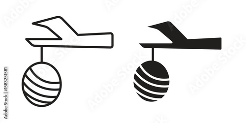 Cocoon icon in flat and liner trendy style for app ui designs