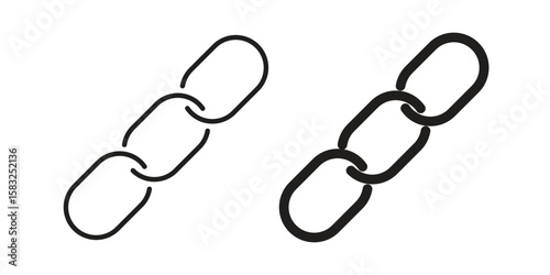 Chain icon in flat and liner trendy style for app ui designs