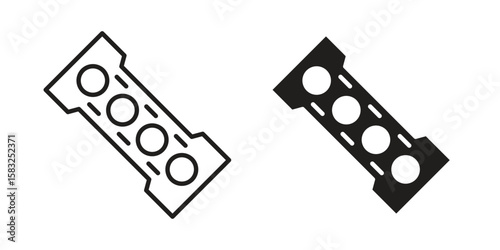 Car gasket icon in flat and liner trendy style for app ui designs