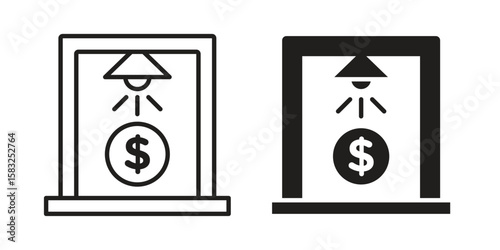 Business incubator icon in flat and liner trendy style for app ui designs