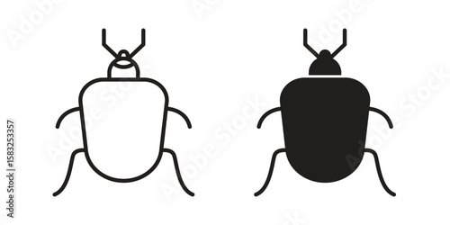 Bedbug icon in flat and liner trendy style for app ui designs