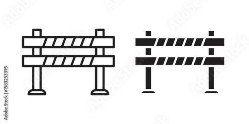 Barrier icon in flat and liner trendy style for app ui designs