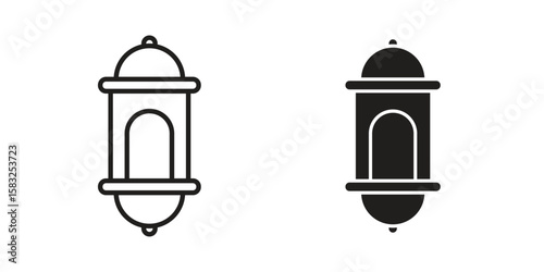 Arabic Lamp icon in flat and liner trendy style for app ui designs