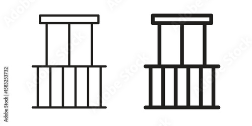 Balcony icon in flat and liner trendy style for app ui designs