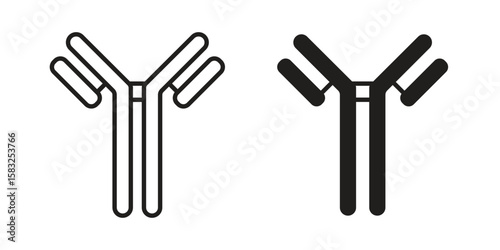 Antibody icon in flat and liner trendy style for app ui designs