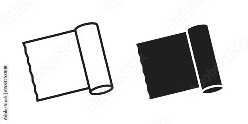 Aluminum foil icon in flat and liner trendy style for app ui designs