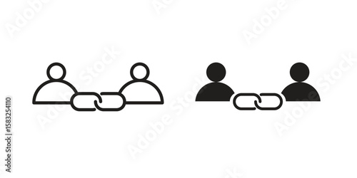 Affiliate link icon in flat and liner trendy style for app ui designs
