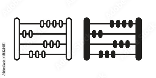 Abacus icon in flat and liner trendy style for app ui designs