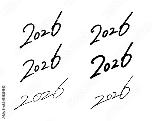 2026年の書き文字ベクター素材