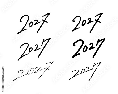 2027年の書き文字ベクター素材