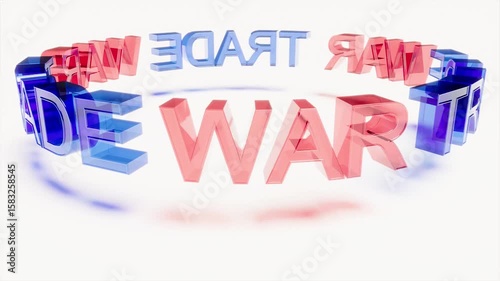 tariff trade war color glass text on white bg