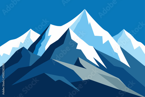 overhead view of snow blanketed mountain ridges