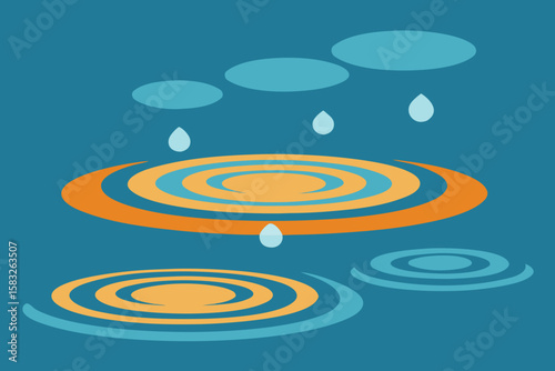 rippled reflections in puddles after rain