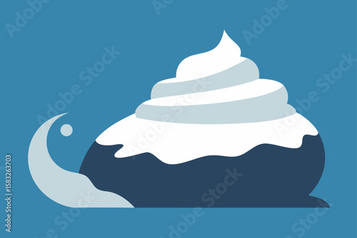 snowdrift curling against jagged rocky outcrop