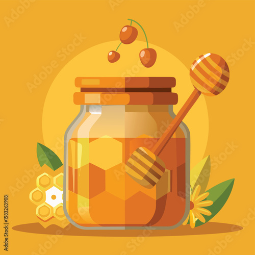 jar of honey dipper