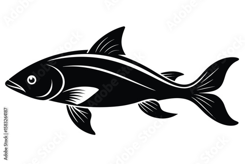 Black silhouette of a fish swimming animal