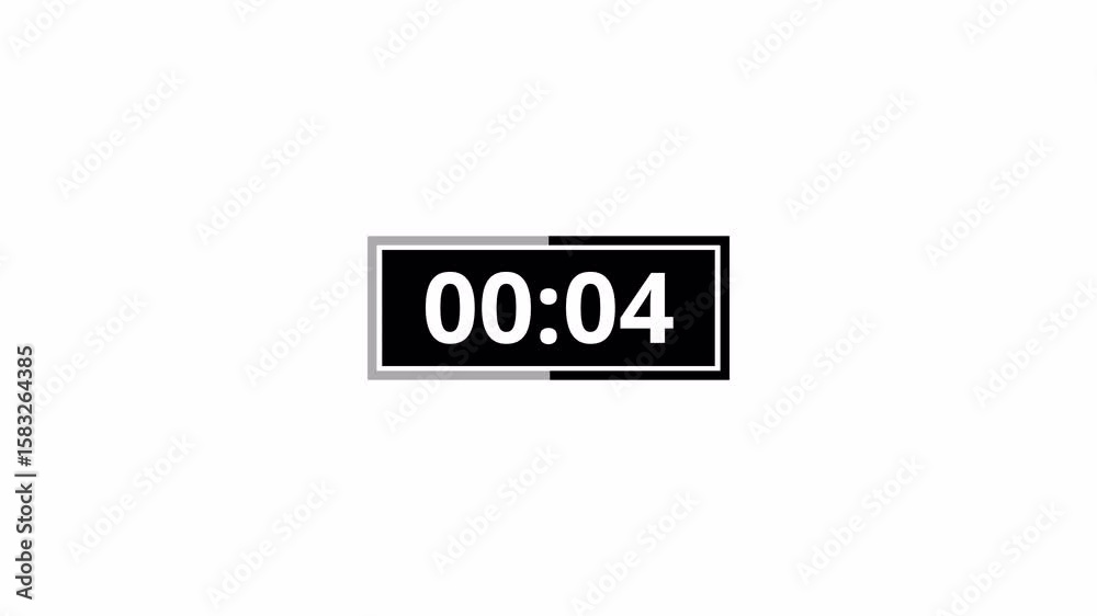 Ten seconds countdown timer animation from 10 to 0 second on transparent background 10 second countdown timer, in 4k with alpha channel