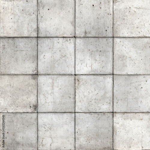 Wallpaper Mural A close-up view of a concrete tile wall with a grid pattern showing subtle texture, stains, and imperfections on the surface. Torontodigital.ca