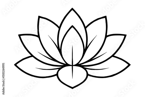 Lotus Flower Vector Line Art Illustration - Symbol of Purity and Spirituality
