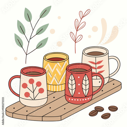 A warm cup of coffee and flowers, a perfect morning beverage