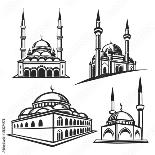 Blue Mosque in Istanbul: A captivating Turkish architectural landmark with elegant domes and towering minarets under the sky, symbolizing religious heritage and travel in Asia