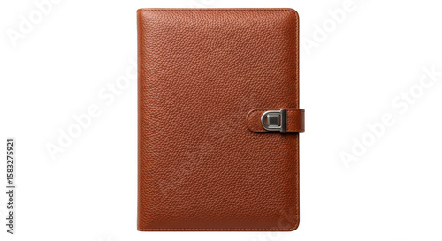 Leather notebook brown journal metal clasp closure