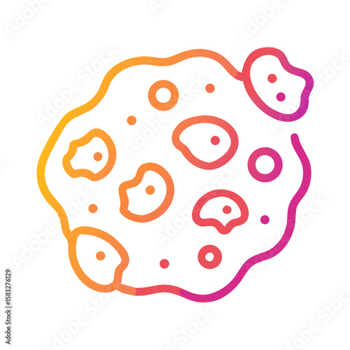 Colorful cookie icon with a minimalist design  