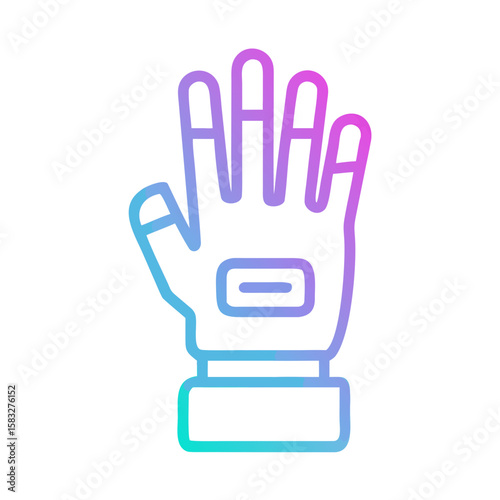 Futuristic robotic hand illustration with gradient color design  