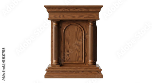 Canvastavla Ornate wooden pulpit stands tall